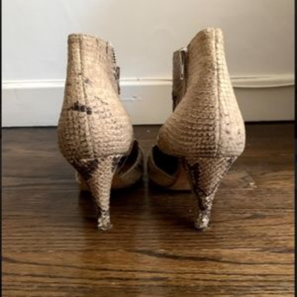 Loeffler Randal Nude Snakeskin Ankle Booties - Picture 5 of 5